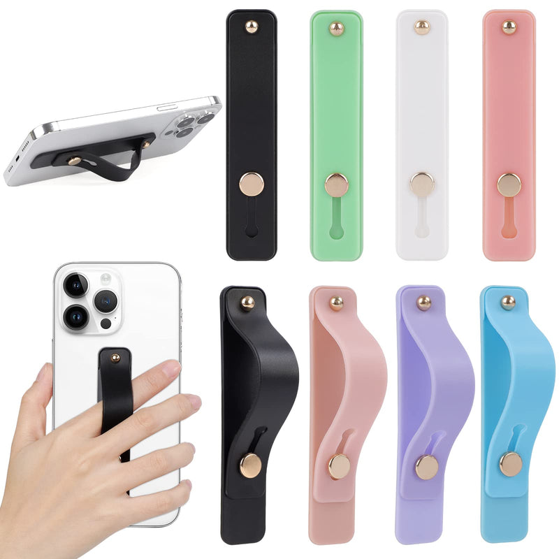  [AUSTRALIA] - Phone Strap, CISID 8Pcs Phone Grip with Stand Phone Strap Holder for Hand Cell Phone Loop Finger Holder Phone Gripper for Back of Phone Holder Grip Compatible for iPhone Samsung and Most Smartphones Black,Black,Pink,White,Blue,Green,Purple,Nude