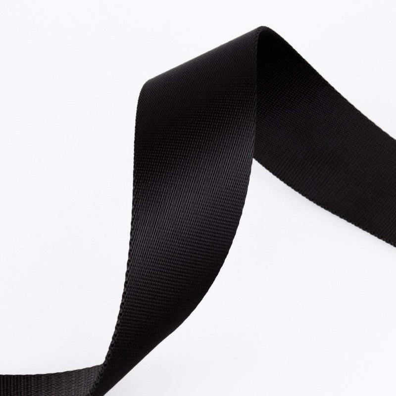  [AUSTRALIA] - Flat Nylon Webbing 1 Roll 10 Yards 2 Inch Wide Strap for DIY Making Luggage Strap, Dog Leashes, Lawn Chairs, Hammocks, Towing, Outdoor Activities, Canoe Seat, Furniture, Slings (Black) 2'' wide