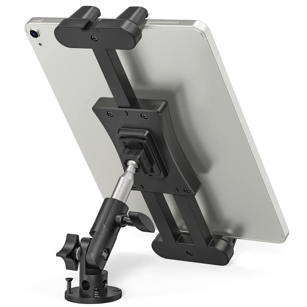  [AUSTRALIA] - JUBOR Drill Base Tablet Holder, Heavy Duty Tablet Truck Car Mount for Car Dashboard, Truck, Vehicle, Kitchen Wall Tablet Stand Holder for iPad Pro Air Mini, 4.7"-13.5" Tablets Smartphones