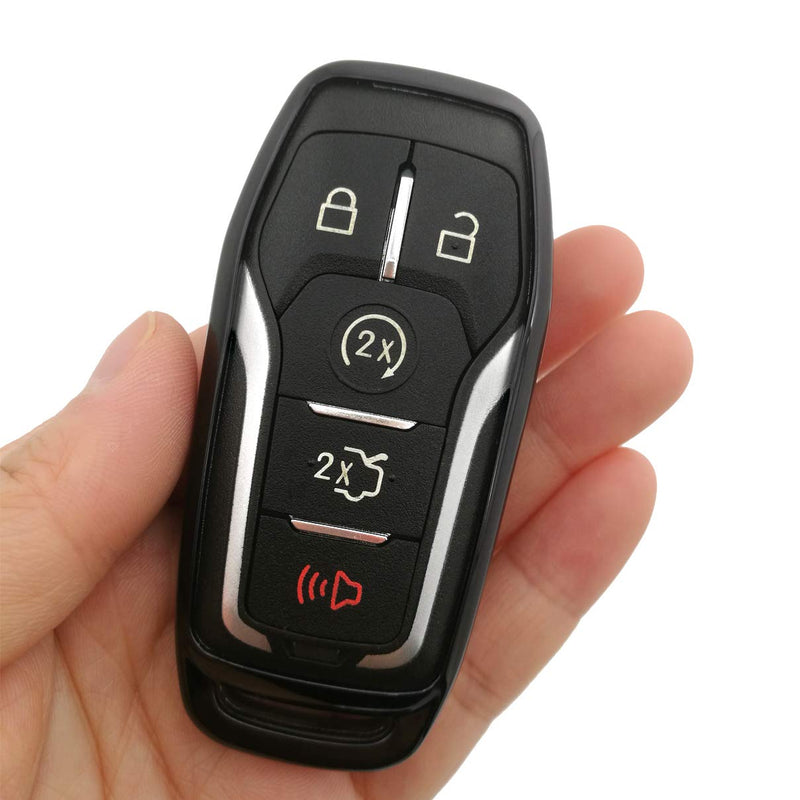  [AUSTRALIA] - Black TPU Key Fob Cover Case Remote Holder Skin Glove for Ford Fusion F-150 Edge Explorer Mustang Lincoln MKZ MKC 3/4/5 Buttons Smart Key(NOT fit Flip/Folding key)