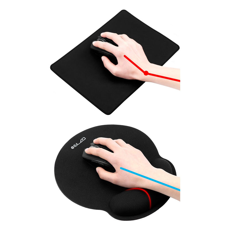 ELZO Wrist Rest Support for Keyboard & Mouse Pad Combo with Comfortable Memory Foam Padding, Nonsilp Rubber Base and Ergonomic Design for PC Computer Laptop Mac (2 Pack) 2 × for Keyboard and Mouse Black - LeoForward Australia