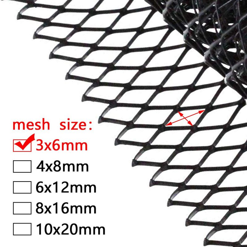  [AUSTRALIA] - AUTOT 40"x13" Car Grill Mesh 6x3mm Aluminum Alloy Grille Mesh Sheet Rhombic Type Black