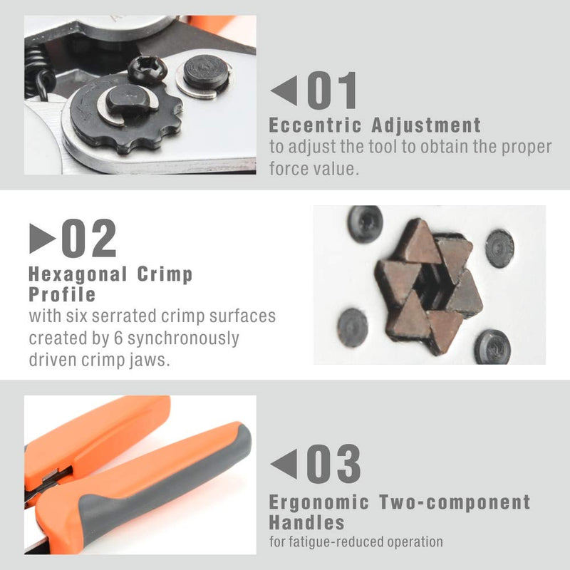 IWISS Self-adjusting Hexagonal Plier for AWG23-10 End-sleeves Ferrule HSC86-6 - LeoForward Australia