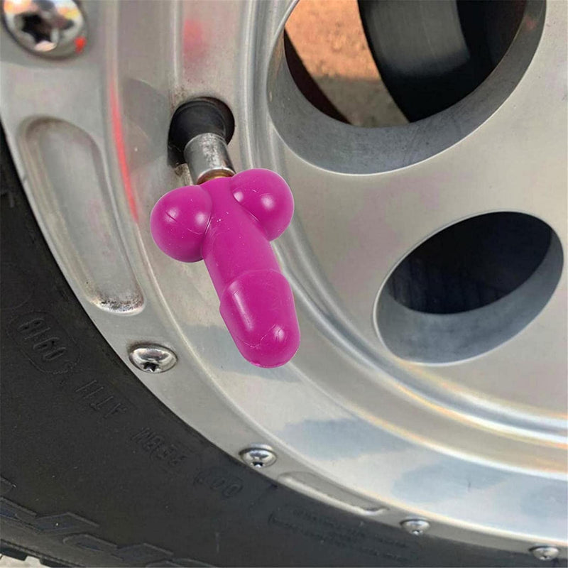  [AUSTRALIA] - 4 PCS Rose Red Prank Tire Valve Stem Caps Funny Airtight Dust Proof Covers Universal for Cars, SUVs, Bike, Trucks and Motorcycles, Car Wheel Tire Exterior Accessories