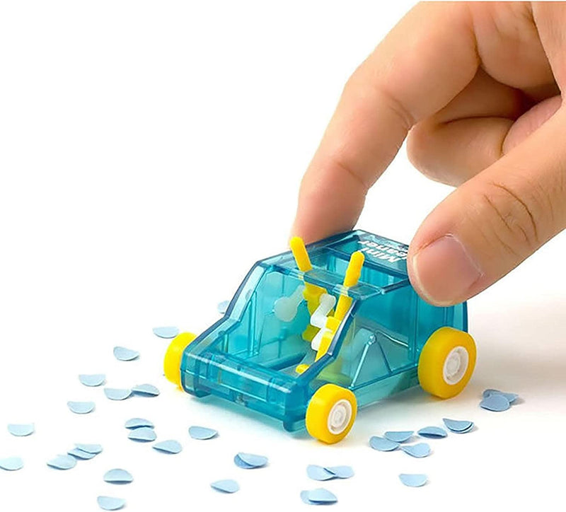  [AUSTRALIA] - JJLFresheners Desktop Mini Cleaner and Dust Sweep, Blue Transparent, Car Table Dust Cleaning Trolley Keyboard Confetti Pencil Eraser Dust Sweeper Deft Processed