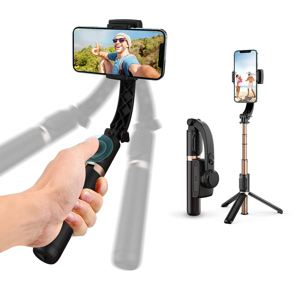  [AUSTRALIA] - Gimbal Stabilizer with Selfie Stick for iPhone: Portable Handheld Gimble with Tripod & Remote for Cell Phone Camera & Samsung Android Smartphone Recording Video & Vlogging on Tiktok & YouTube