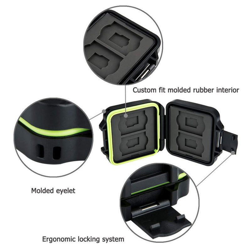  [AUSTRALIA] - Little Compact Rugged Case for 4 SD + 4 MicroSD TF Memory Cards Storage