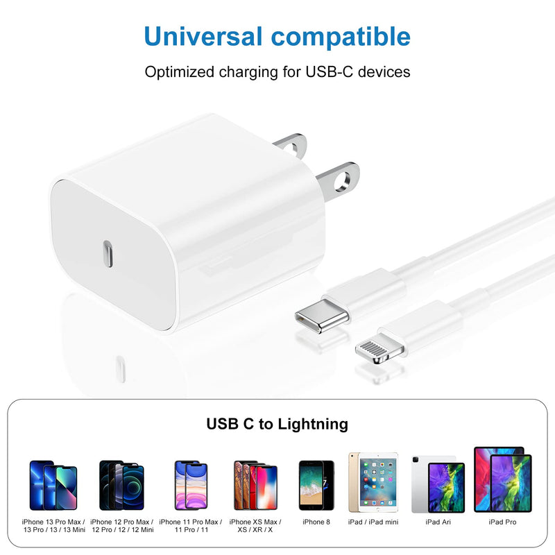  [AUSTRALIA] - iPhone 13 12 Fast Charger Block,20W PD High Speed Charging Adapter with Type C to Lightning Cable 6Ft [Apple MFi Certified],Original iPhone USB C Charger for iPhone 13 12 11 Pro Max Mini(1-Pack) 1 Pack