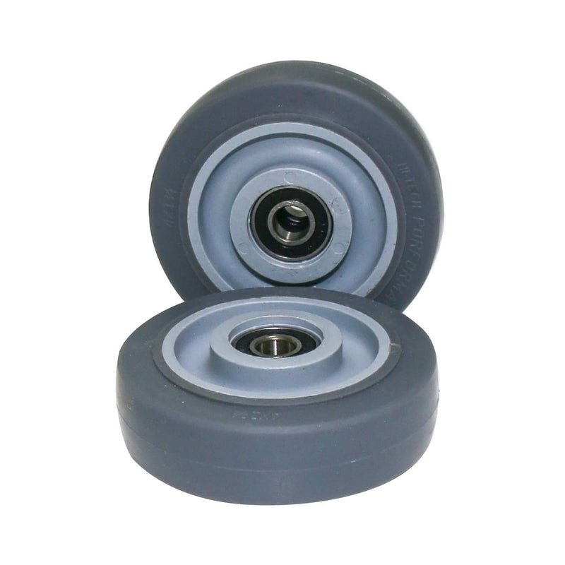  [AUSTRALIA] - URBEST Push Cart Wheels, Heavy Duty 4 Inch PU Caster Wheels Bearings Repair Kits, Pltae Casters, Shelf Replacement Wheels for Platform Trucks up to 265 Pounds (M:4 Inch,Grey)