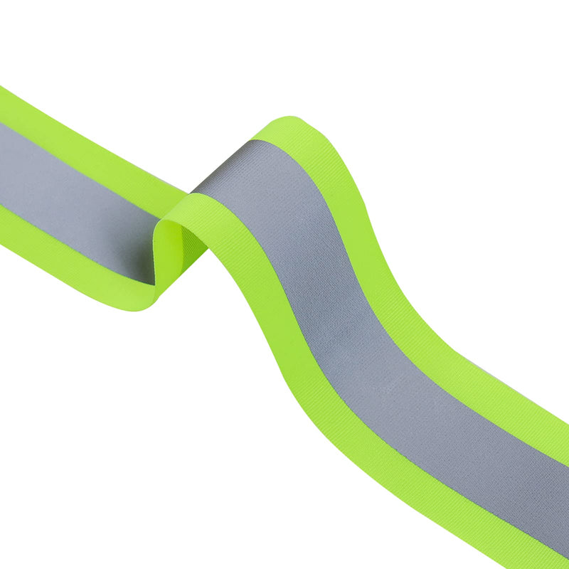  [AUSTRALIA] - TCCFCCT High Visibility Reflective Tape Strip, Fabric Florescent Safety Tape, 2'' x 66ft Sew-on Warning Safety Trim for Clothing, School Bags and Raincoats, 3cm Reflective Width, Green Green 3cm reflective width