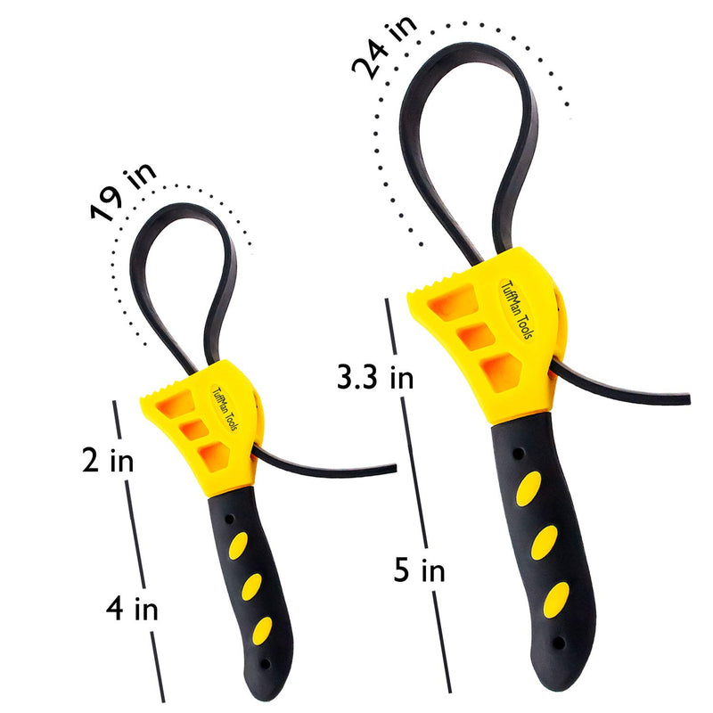 Oil Filter Wrench Set - 2pcs, Use as Jar Opener, Pipe Wrench, Rubber Strap Wrenches Used by Mechanics, Plumbers - LeoForward Australia
