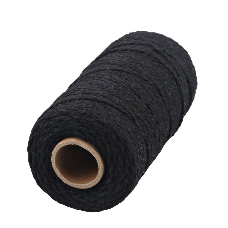  [AUSTRALIA] - 656 Feet Cotton Baker's Twine Spool 10 Ply,Crafts Twine String for DIY Crafts and Gift Wrapping (Black+White) Black+white