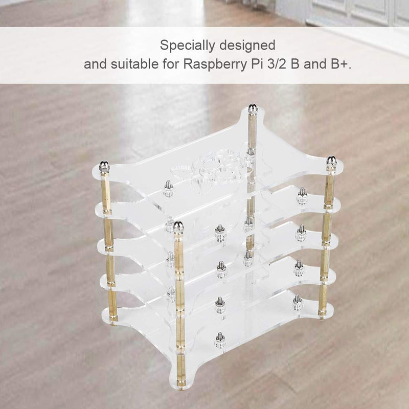  [AUSTRALIA] - Transparent 4 Layer Acrylic , Acrylic Case 4 Layers Transparent Acrylic Case Shelf Stack Raspberry Pi 3 ,2 B B Raspberry Pi Case