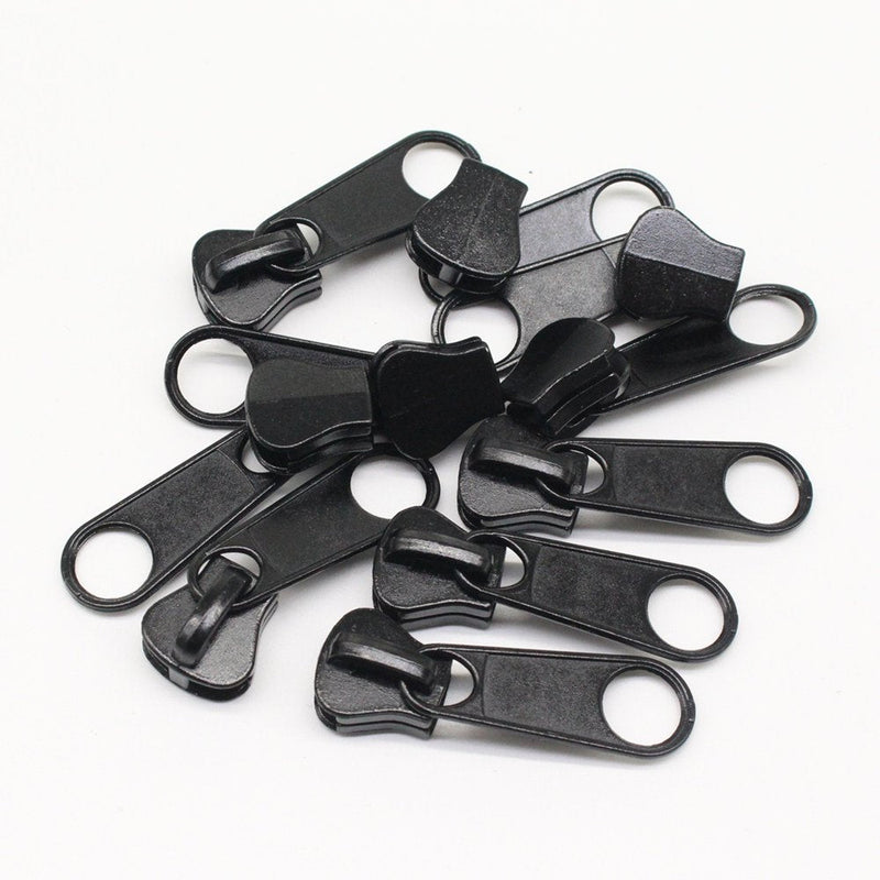  [AUSTRALIA] - YaHoGa #10 Large Plastic Zipper by The Yard Bulk Black 5 Yards with 10pcs Long Sliders for DIY Sewing Tailor Crafts Canvas Bags Tents (5 Yards)