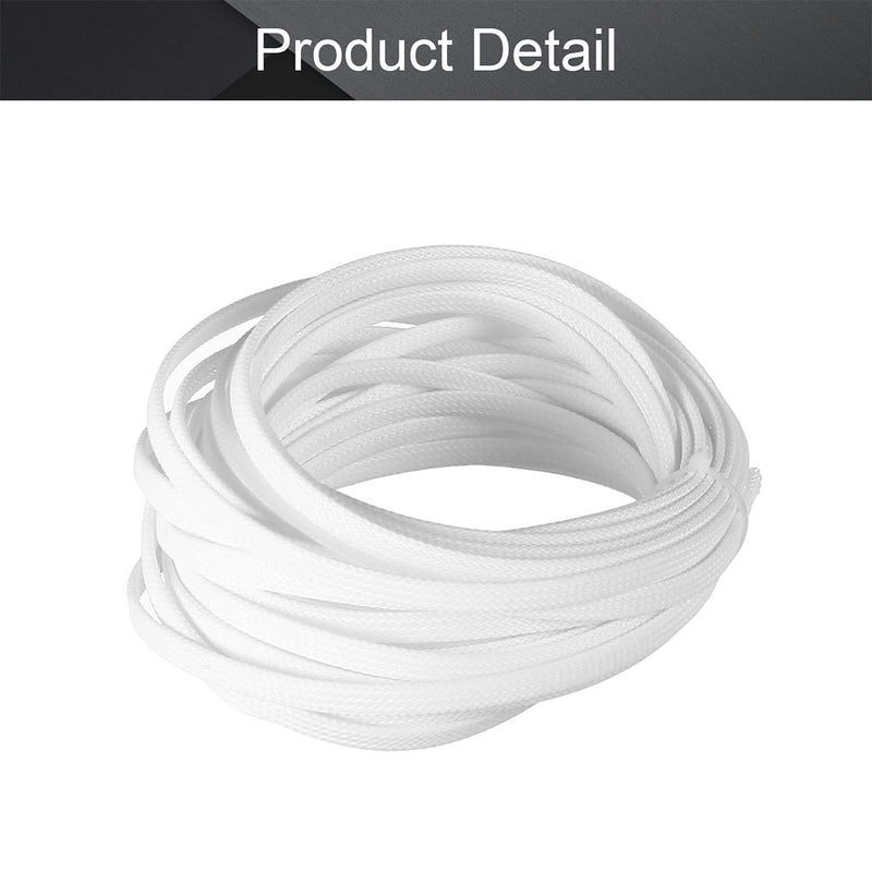  [AUSTRALIA] - Othmro 10m/32.8ft PET Expandable Braid Cable Sleeving Flexible Wire Mesh Sleeve White