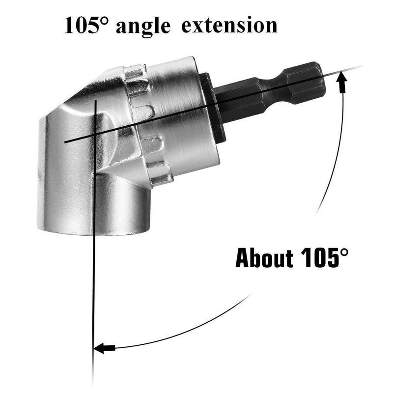 3Pcs 1/4" 3/8" 1/2"Hex Socket Adapter Drill Bits Set,Impact Grade Socket Wrench Adapter Extension Set,105°Right Angle Drill Bit Adapter Attachment 1/4" Drive Hex Magnetic Bit Socket Screwdriver Drill - LeoForward Australia