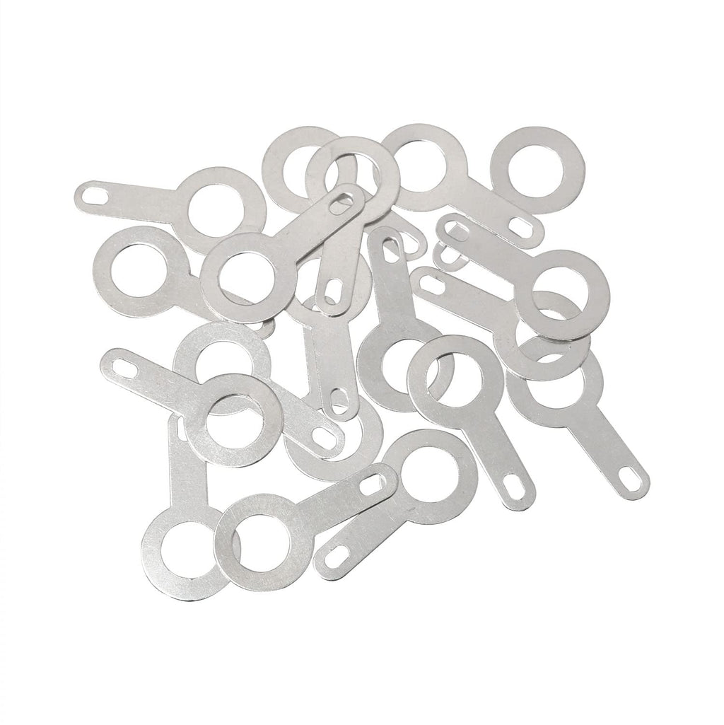  [AUSTRALIA] - PZRT 50pcs Silver-Plated Copper Single Head Soldering Terminal M3.2 Circular Weld Washer Welding Sheet