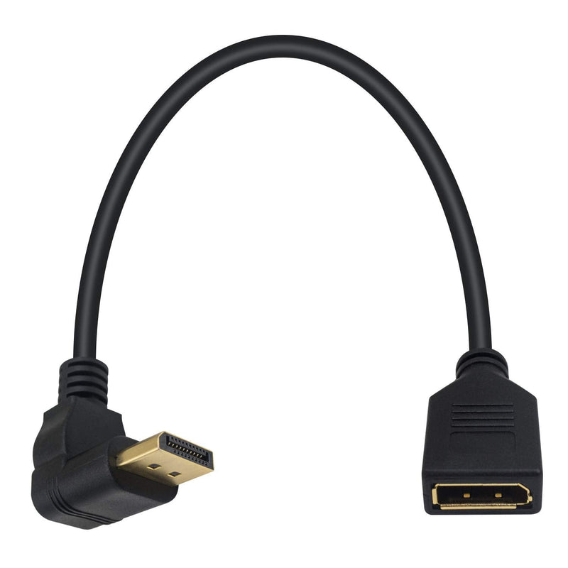  [AUSTRALIA] - Poyiccot Displayport to Displayport Cable, 90 Degree Down Angle Displayport Male to Displayport Female DP to DP Extension Audio and Video Extender Adapter Cable, 30 CM/12inch