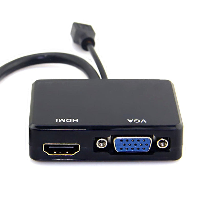  [AUSTRALIA] - JSER HDMI to VGA & HDMI Female Splitter with Audio Video Cable Converter Adapter for HDTV PC Monitor