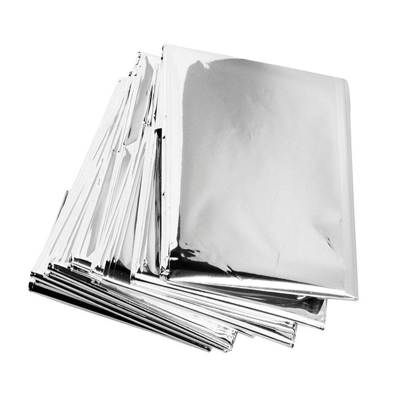  [AUSTRALIA] - NYKKOLA Emergency Mylar Blankets - 84" X 52"(4 Pack) - Designed for NASA - Essentials for Outdoors, Hiking, Survival, Marathons or First Aid Silver