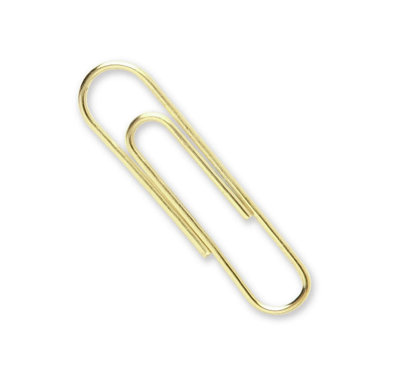  [AUSTRALIA] - ACCO Brands Paper Clips, Regluar, # 2 Size, Smooth, Gold, 100 Clips/Box (72533) 1 Pack