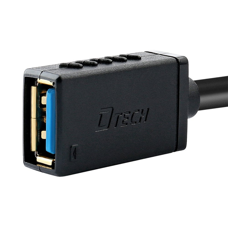  [AUSTRALIA] - DTECH USB 3.0 Extension Cable 10ft Type A Male to Female Adapter with Gold Plated Connector (Black, 10 Feet)