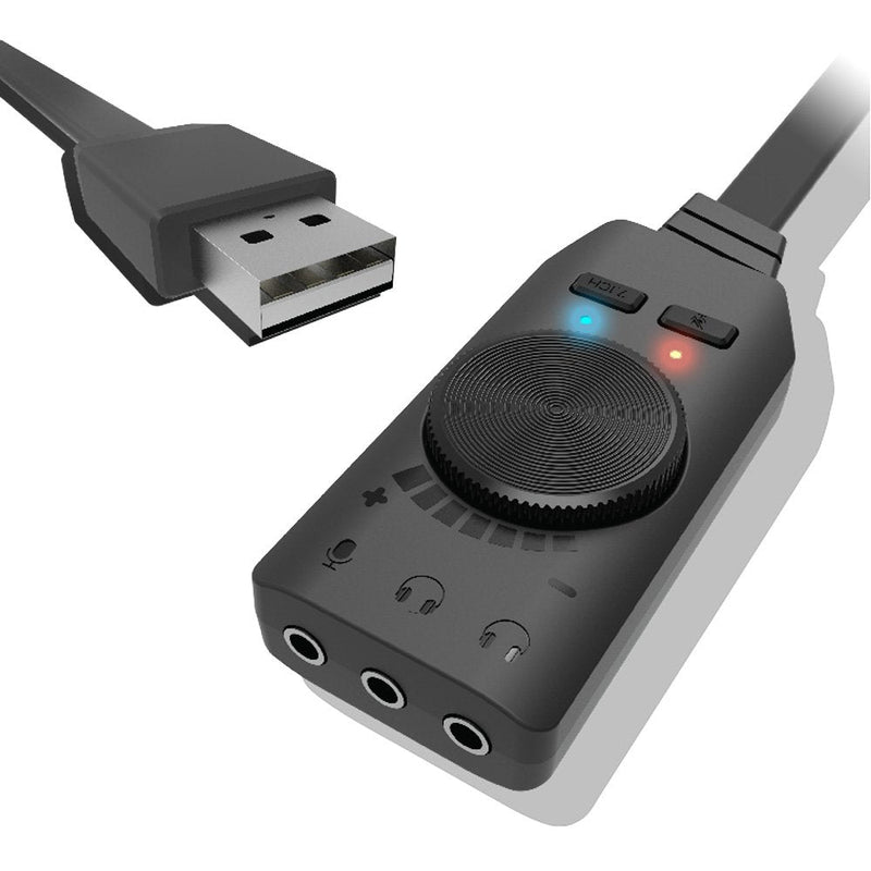  [AUSTRALIA] - KEKU Virtual 7.1-Channel USB Sound Card Adapter External 2.0 Audio Stereo Sound Card Converter, 3.5mm Headset Headphone PC Laptop Desktop Windows Mac OS Linux, PS4, Plug & Play, (Black)