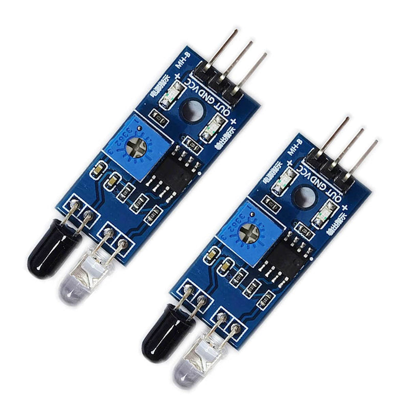  [AUSTRALIA] - Kiro&Seeu 2pcs IR Infrared Obstacle Avoidance Sensor IR Transmitting and Receiving Tube Photoelectric Switch 3-pin Compatible with Ar-duino Smart Car Robot