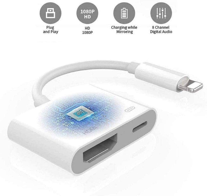  [AUSTRALIA] - [Apple MFi Certified] Lightning to HDMI, Lightning to 1080P Digital AV Adapter, 4K Video & Audio HDMI Sync Screen Converter with Charging Port for iPhone 11/XS/XR/X 8 7, iPad on HDTV/Monitor/Projector