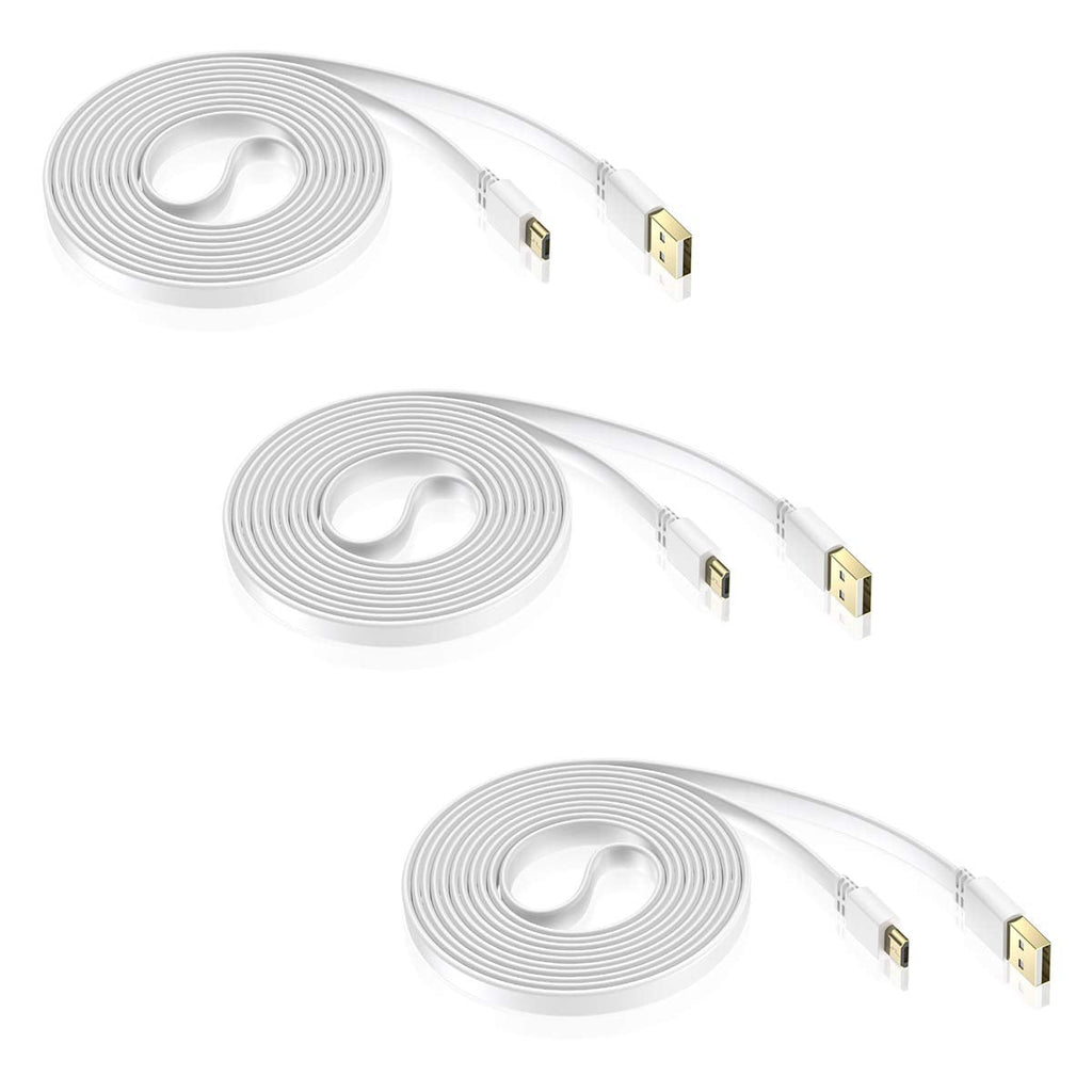  [AUSTRALIA] - Elebase Micro USB Power Cable 20 Feet (3 Pack),Flat Micro USB Charging Cord,Charger for Wyze Cam Pan,Yi Cam,Nest Cam 15,Blink XT Camera,Furbo Dog,Arlo Q 16,Netvue,Xbox One Controller 20 FT White