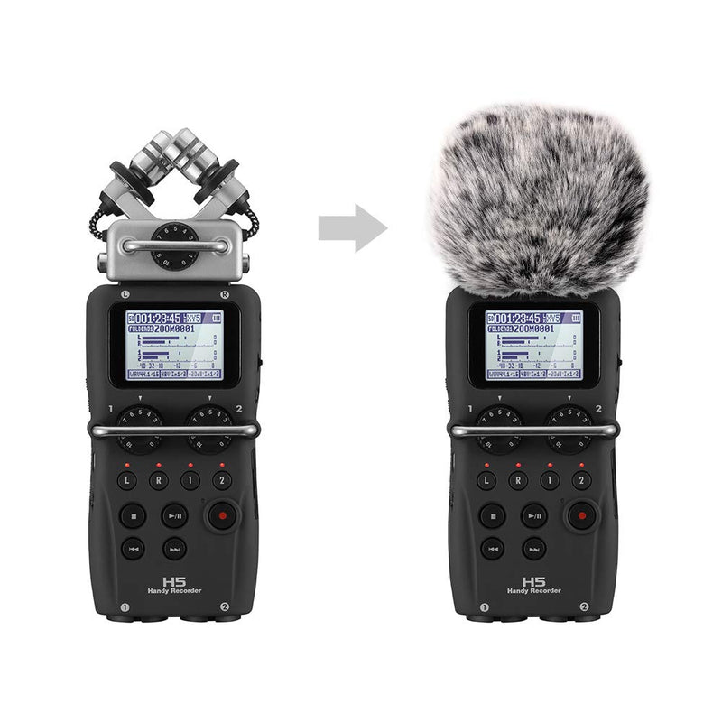  [AUSTRALIA] - ChromLives Furry Windscreen Muff, Mic Cover Wind Muff, Outdoor Microphone Wind Cover Compatible with Zoom H5 H6 and More, Grey H6 Mic Windscreen