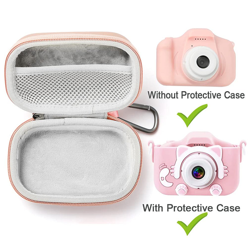  [AUSTRALIA] - RAIACE Kids Camera Case Compatible with Goopow Kids Camera Toys, Shockproof Storage Box fits for Kids Digital Video Camera. (Case Only)-Pink Pink
