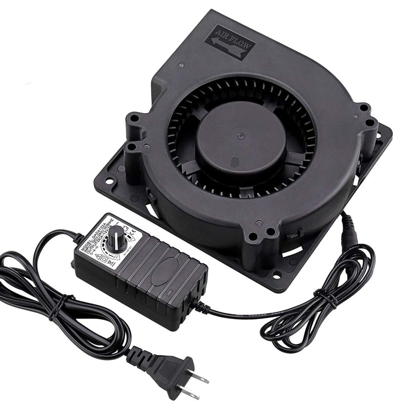  [AUSTRALIA] - Wathai 120mm x 32mm 110V 220V AC Powered Fan with Speed Controller 4V to 12V, DC Dual Ball High Airflow Blower Centrifugal Fan 120x32mm 100-220v with Speed Controller