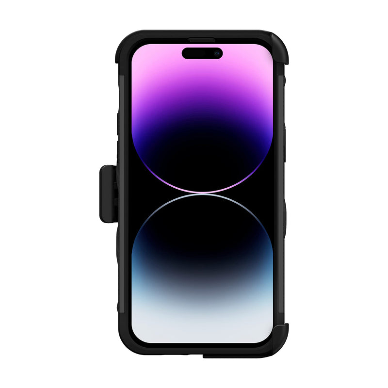  [AUSTRALIA] - ZIZO Bolt Bundle for iPhone 14 Pro Max (6.7) Case with Screen Protector Kickstand Holster Lanyard - Black Black/Black