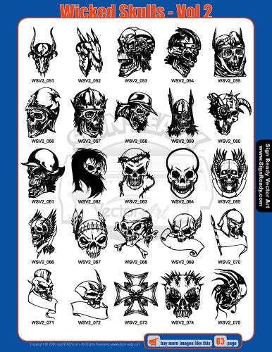  [AUSTRALIA] - Skulls Clipart-Vinyl Cutter Plotter Clip Art Images-Sign Design Vector Art Graphics CD-ROM (Volumes 1+2)