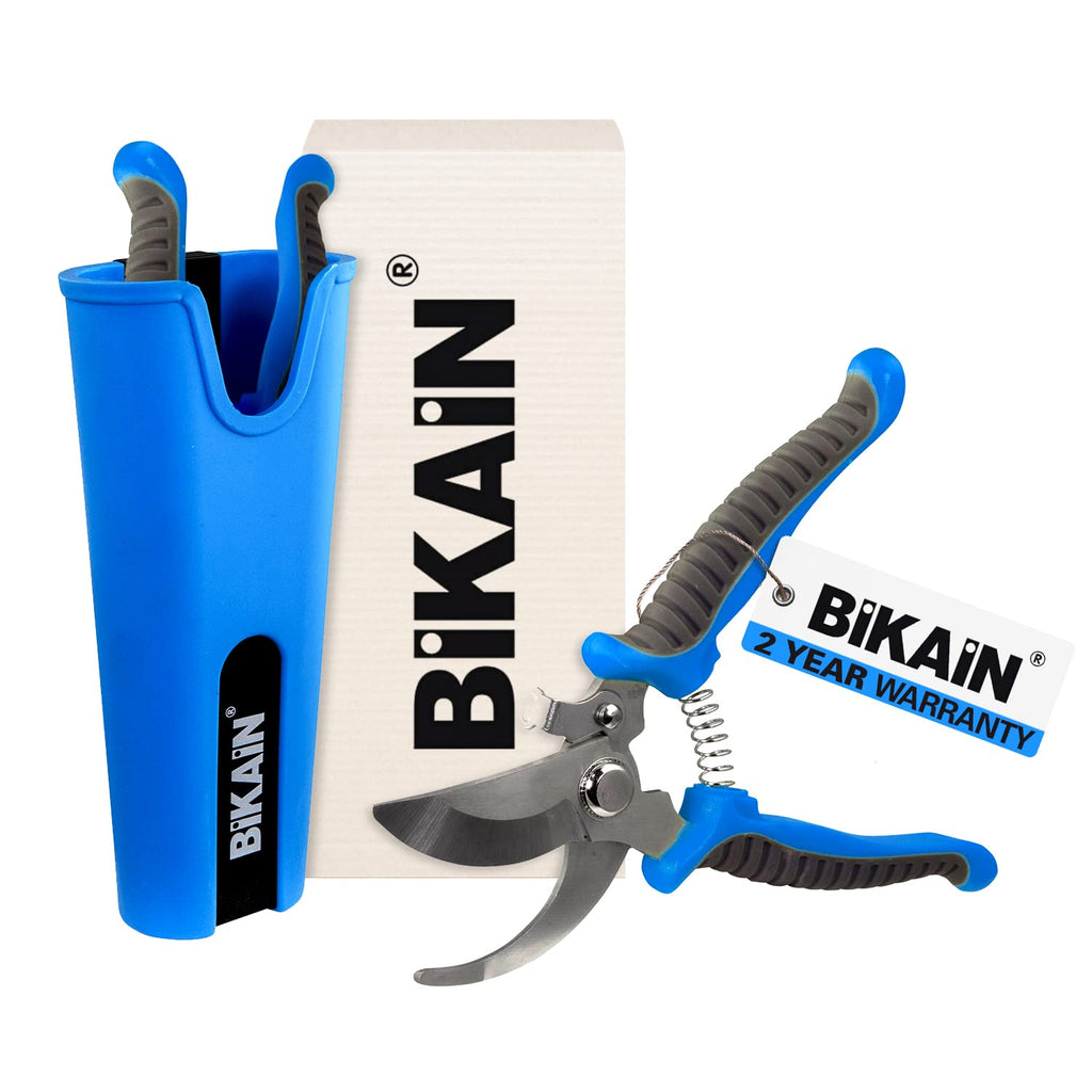  [AUSTRALIA] - Bikain Bypass Pruning Shears with Silicon Sheath - Multi-Purpose Gardening Scissors Ideal for Floral Shears, Plant Trimming, and General Maintenance Blue