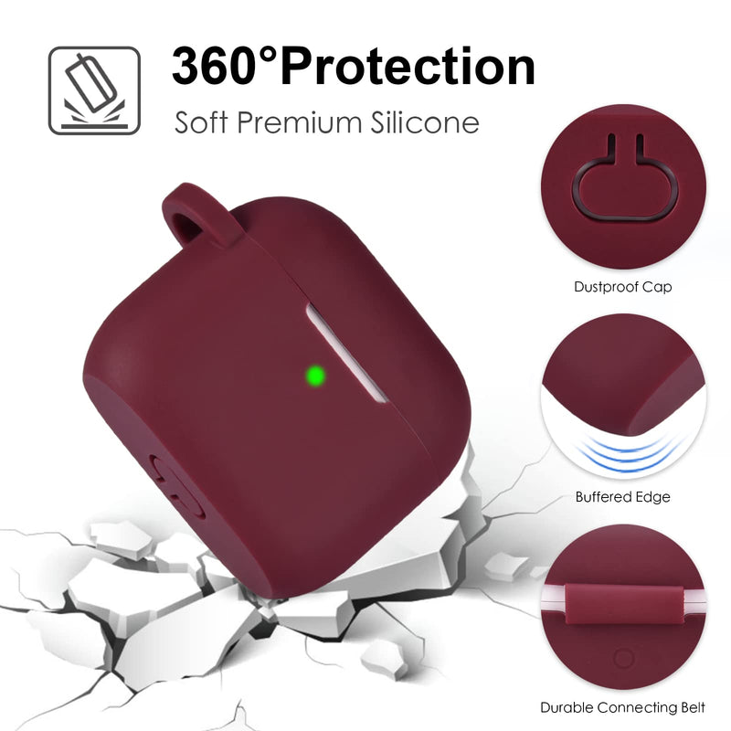  [AUSTRALIA] - MOFREE Compatible with Airpods 3 Case Cover 2021, Soft Silicone Protective Case for Airpods 3rd Generation Case with Bling Elephant Keychain, Charging Case for AirPods Gen 3 Case Women (Burgundy) Burgundy