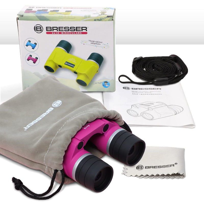  [AUSTRALIA] - BRESSER 6x18 Compact Binoculars for Kids Pink