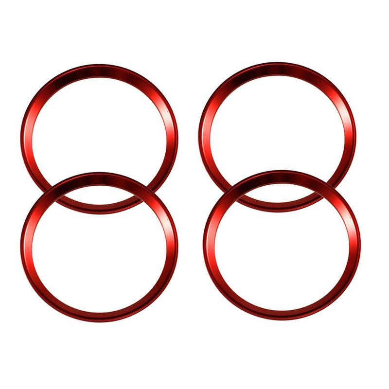  [AUSTRALIA] - Xotic Tech 4 Pieces Red Alloy Car Wheel Rim Center Cap Hub Rings Decoration for Audi A3 A4 A5 TT Quattro, Fit BMW X1 X3 X5 1 3 5 6 7 Series