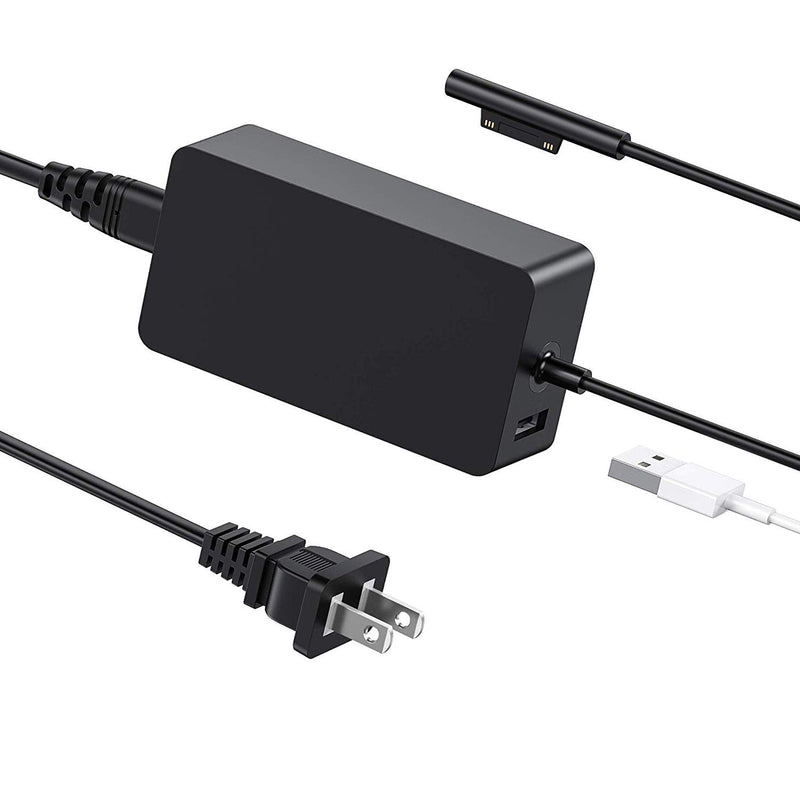  [AUSTRALIA] - Surface Pro Charger 44W 15V 2.58A Power Supply Compatible Microsoft Surface Pro 7 Pro 6 Pro 5 Pro 4 Pro 3 Surface Laptop1/2/3 Surface Go1/2 Surface Book 1/2 with 5V USB Charging Port