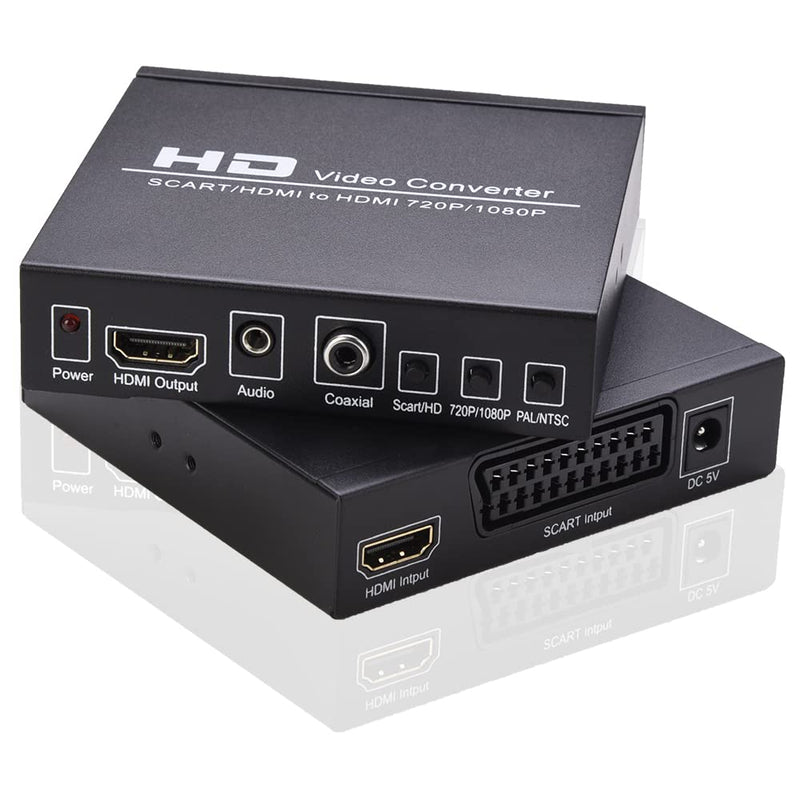  [AUSTRALIA] - YOTOCAP SCART / HDMI to HDMI 720P / 1080P HD Video Converter SCART to HDMI Adapter Switch with PAL/ NTSC Video Scaler, Audio 3.5mm Coaxial Output.