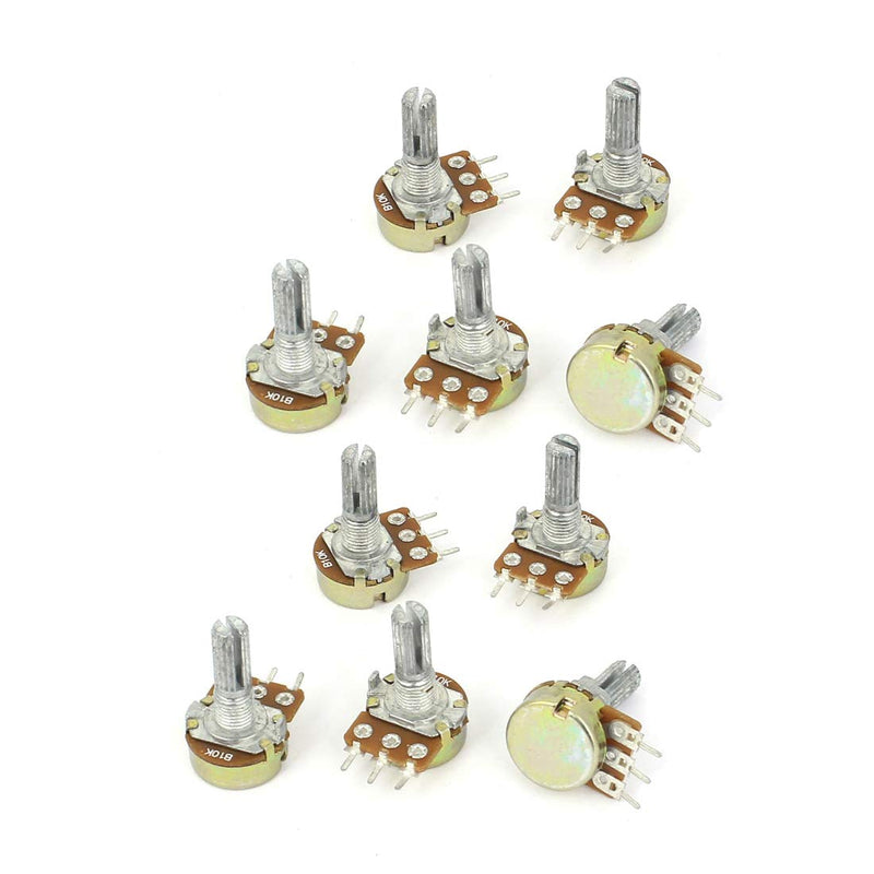  [AUSTRALIA] - HiLetgo 20pcs WH148 Single-Joint Potentiometer 10K B10K Variable Resistors 15mm Shaft 3Pins 10K Ohm Potentiometer