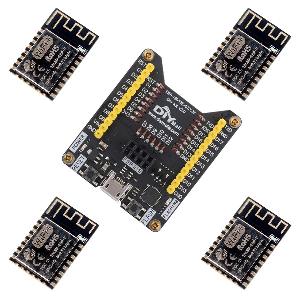  [AUSTRALIA] - Stemedu ESP8266 ESP-12F ESP-07S ESP-12S Burning Fixture Development Board Test Board Flash Downloader + ESP8266 ESP-F Serial Wireless WiFi Transmission Module (Pack of 5pcs)