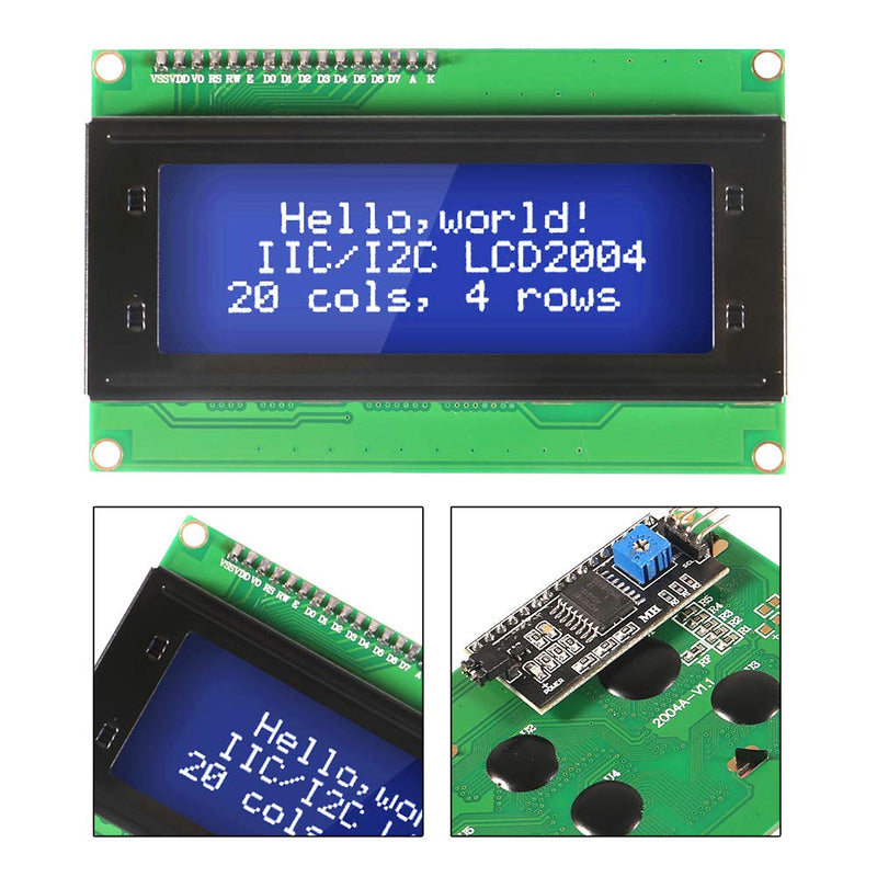  [AUSTRALIA] - 2PCS IIC I2C TWI Serial LCD 2004 20x4 Blue Backlight Module with I2C Interface Adapter Compatible with Raspberry Pi 2004 Blue