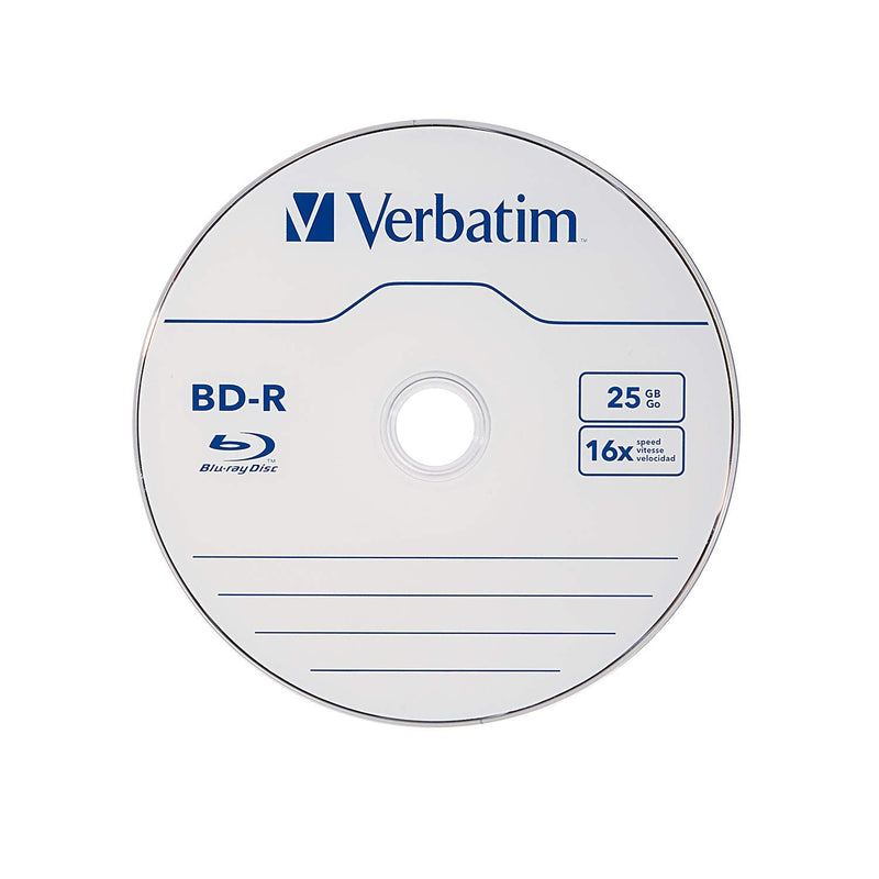  [AUSTRALIA] - Verbatim BD-R 25GB 16X Blu-ray Recordable Media Disc - 50 Pack Spindle & CD/DVD Paper Sleeves-with Clear Window 100pk 50pk Spindle Media Disc + Paper Sleeves