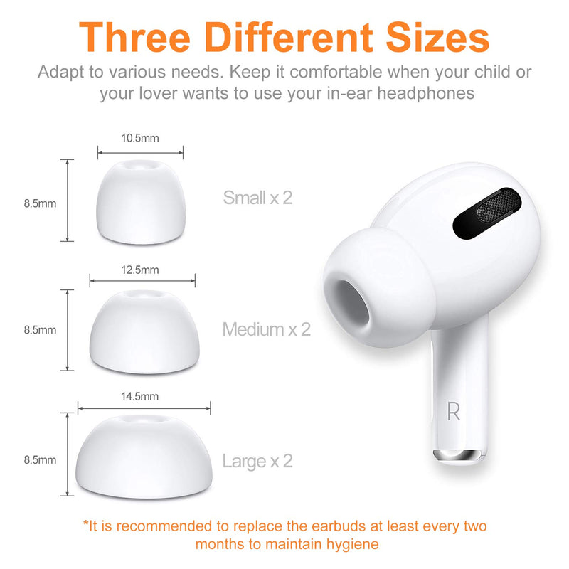 Link Dream 12 Pieces Replacement Ear Tips for AirPods Pro Silicon Ear Buds Tips with Portable Storage Box (White) - LeoForward Australia