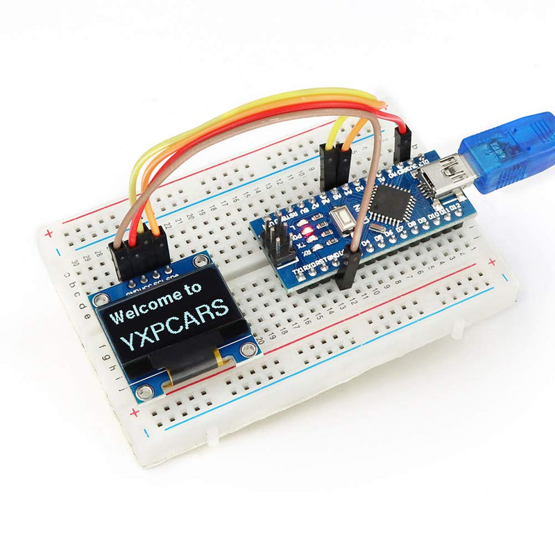  [AUSTRALIA] - YXPCARS 0.96 Inch 128 x 64 12864 Pixel OLED LCD Display 4 Pin for Arduino (White Light) White Light