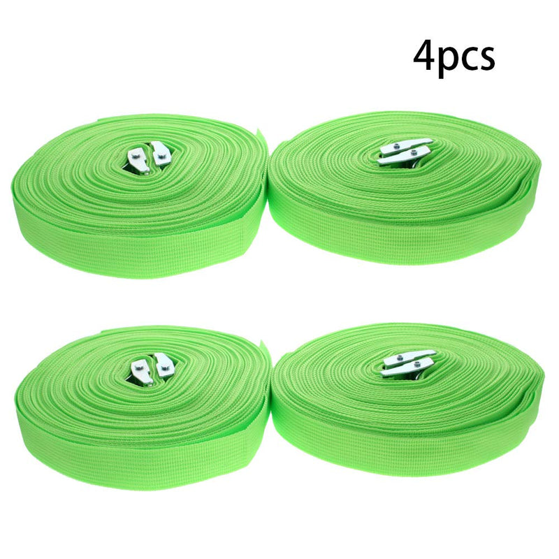  [AUSTRALIA] - MroMax 0.98" Width x 32.81ft Length Lashing Straps Polypropylene Cam Buckle Lashing Straps 200Kg Load Cargo Tie Down Strap 25mm x 10M for Moving Cargo Green Tone 4Pcs