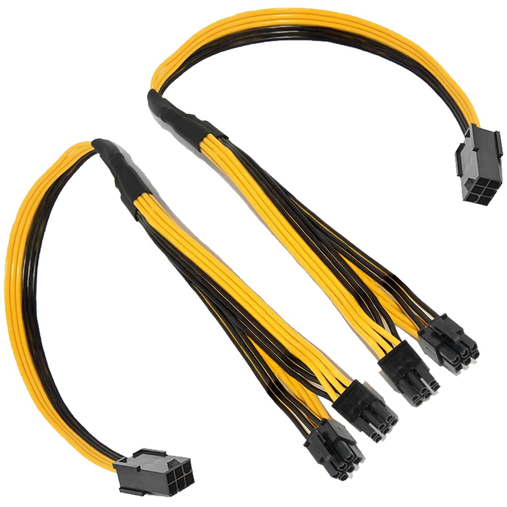  [AUSTRALIA] - TeamProfitcom 16 AWG PCI-e 6 Pin Female to Dual PCIe 6 Pin Male Graphics Card PCI Express Power Adapter GPU VGA Y-Splitter Extension Cable Video Card Power Cable 16 -inches (2 Pack)