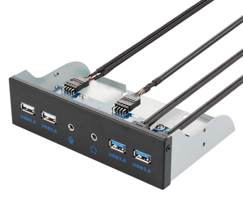  [AUSTRALIA] - VAKABOX 5.25 inch Panel Computer Expansion Board, USB 3.0 Front Panel hub, USB 3.0X2, USB 2.0X2, Microphone Input and Audio Output Ports are Suitable for Computer case